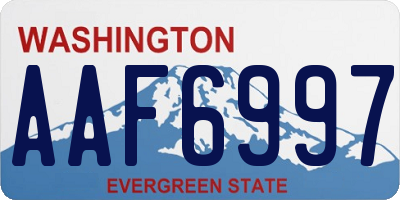 WA license plate AAF6997