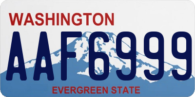 WA license plate AAF6999