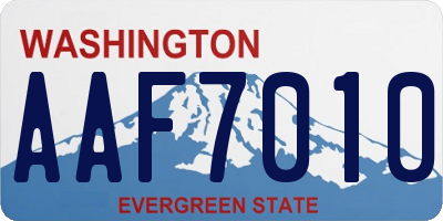 WA license plate AAF7010