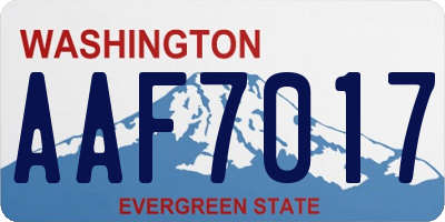 WA license plate AAF7017