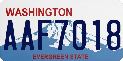 WA license plate AAF7018