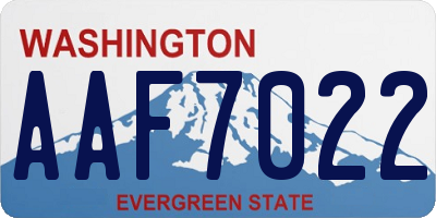 WA license plate AAF7022