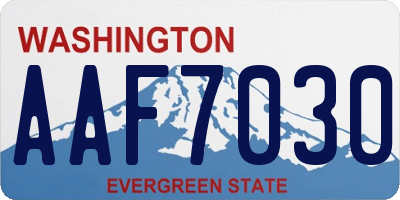 WA license plate AAF7030