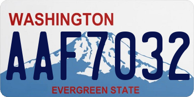 WA license plate AAF7032