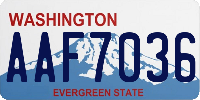WA license plate AAF7036