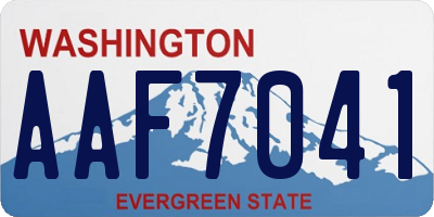 WA license plate AAF7041