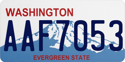 WA license plate AAF7053
