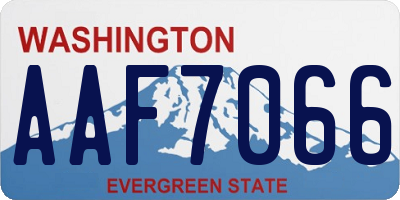 WA license plate AAF7066