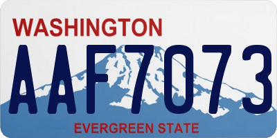 WA license plate AAF7073