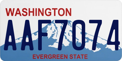 WA license plate AAF7074