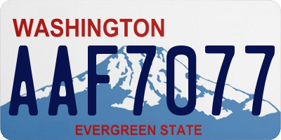 WA license plate AAF7077