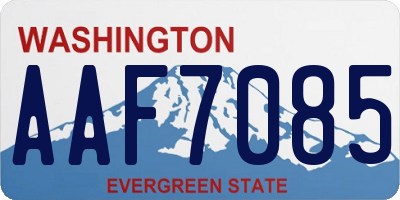 WA license plate AAF7085