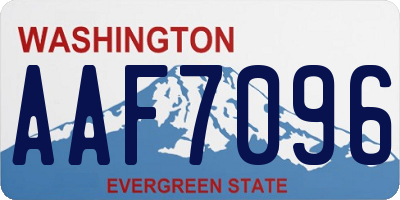 WA license plate AAF7096