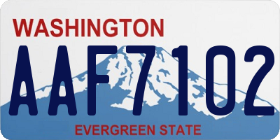 WA license plate AAF7102
