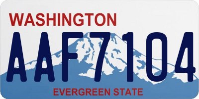 WA license plate AAF7104