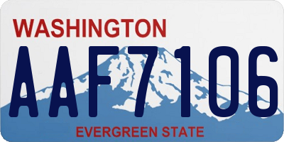 WA license plate AAF7106