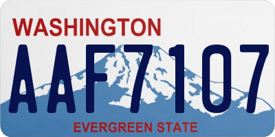 WA license plate AAF7107