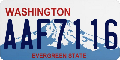 WA license plate AAF7116