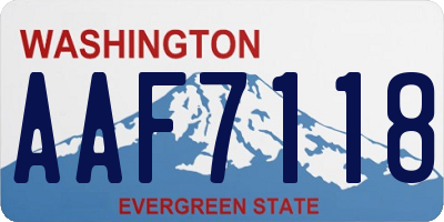 WA license plate AAF7118