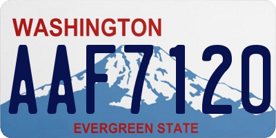 WA license plate AAF7120