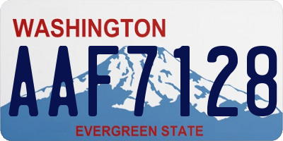 WA license plate AAF7128