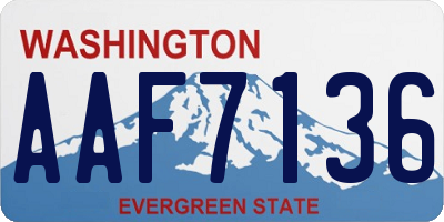 WA license plate AAF7136