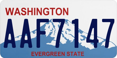 WA license plate AAF7147