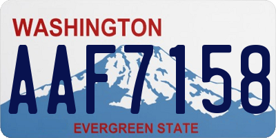 WA license plate AAF7158