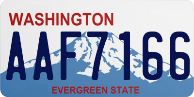 WA license plate AAF7166
