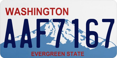 WA license plate AAF7167