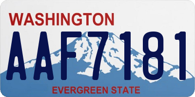 WA license plate AAF7181