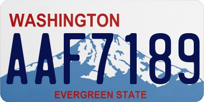 WA license plate AAF7189