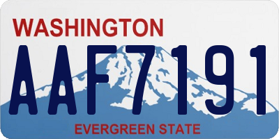 WA license plate AAF7191