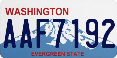 WA license plate AAF7192