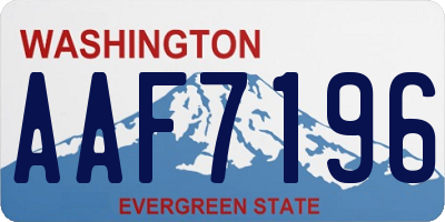WA license plate AAF7196