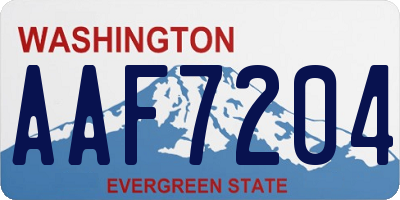 WA license plate AAF7204