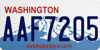 WA license plate AAF7205