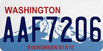 WA license plate AAF7206