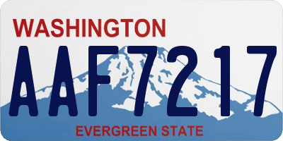 WA license plate AAF7217