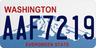 WA license plate AAF7219