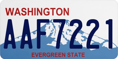 WA license plate AAF7221