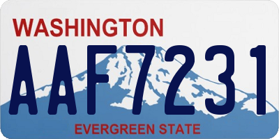 WA license plate AAF7231