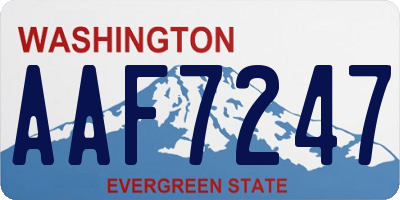 WA license plate AAF7247