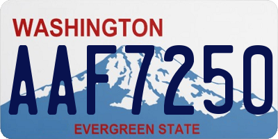 WA license plate AAF7250
