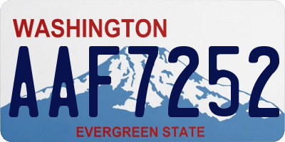 WA license plate AAF7252