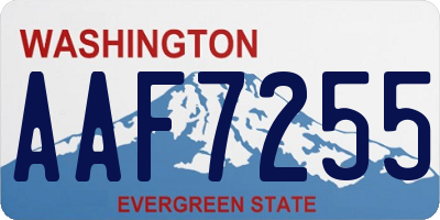 WA license plate AAF7255