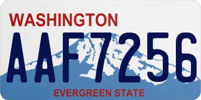 WA license plate AAF7256