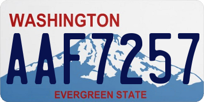 WA license plate AAF7257