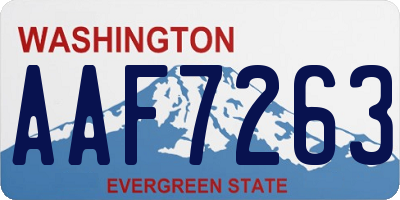 WA license plate AAF7263