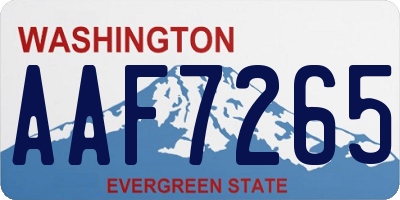 WA license plate AAF7265